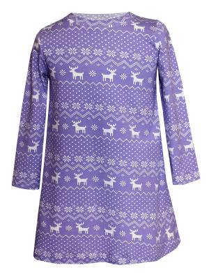 Платье "Зимний узор" - Размер 98 - Цвет фиолетовый - Картинка #3