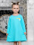 Платье "Единорог" с радугой и облачками - Размер 98 - Цвет голубой - Картинка #3